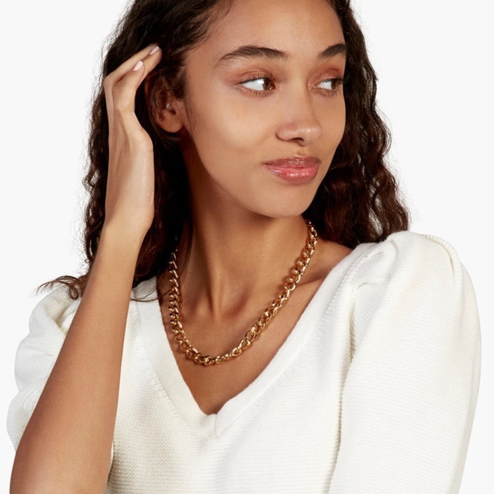 Brook & York Gigi Gold Tone Cuban Link Necklace - Picture 8 of 9